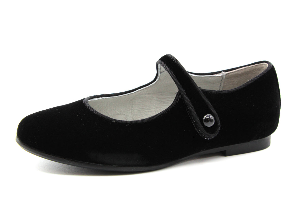 +Cienta+ Velour Velcro Mary Jane - black