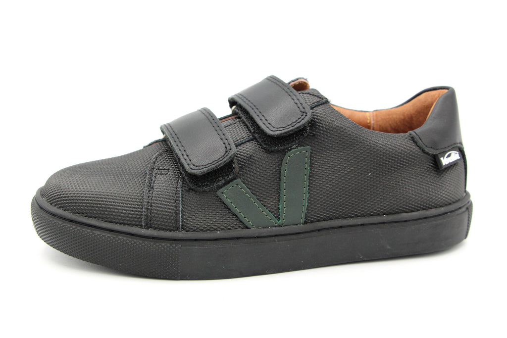 Naturino Black Suede Double Velcro Hi Top Sneaker- Albus